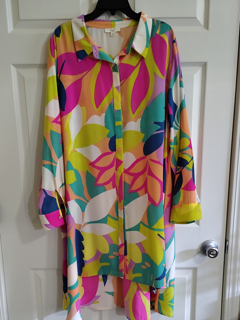 Easel Floral Longline Shirt Dress - Multi